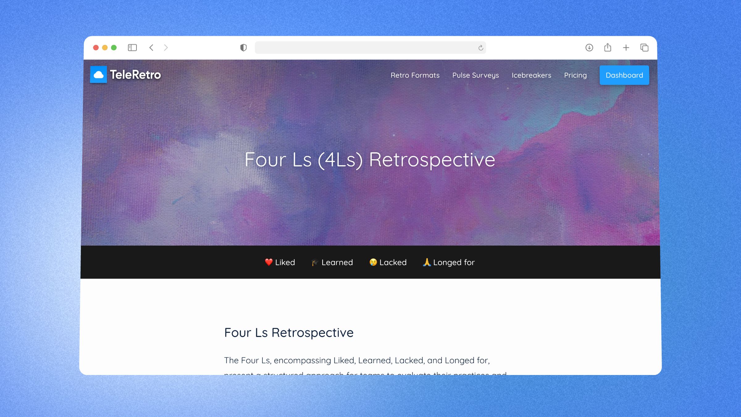 I 4 L - template retrospettiva