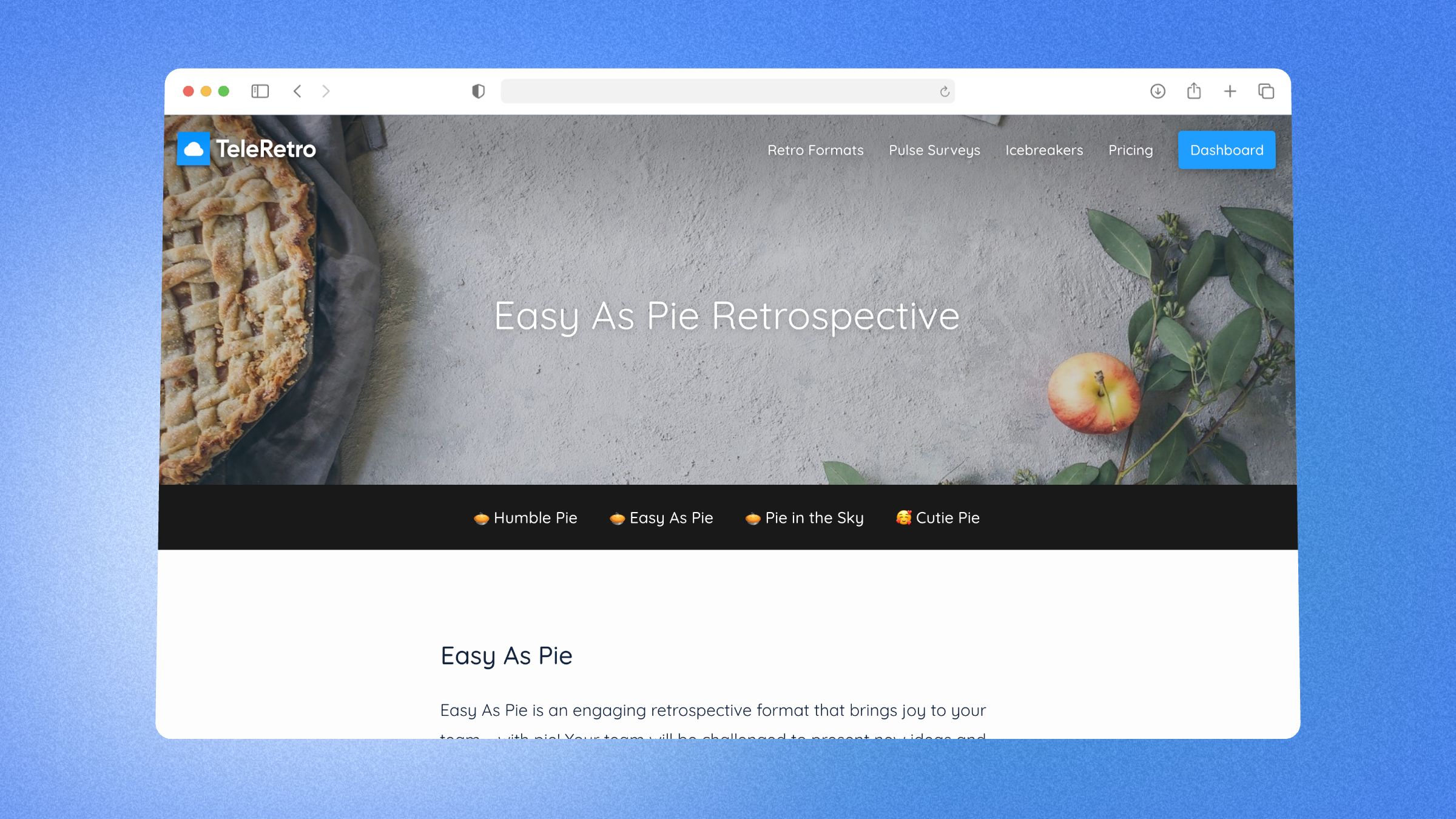 Easy as Pie - แม่แบบ retrospective