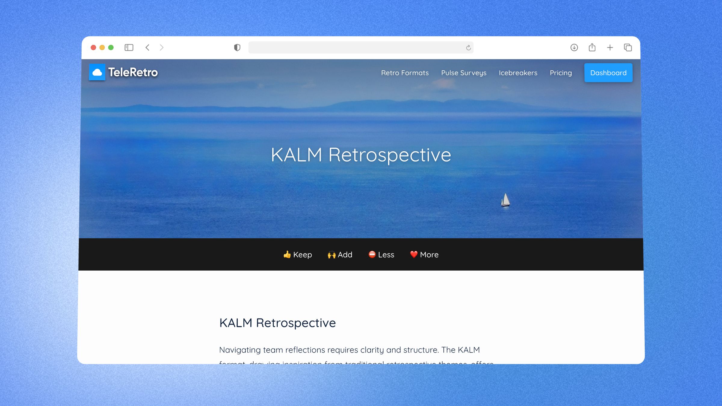 KALM - template retrospektif