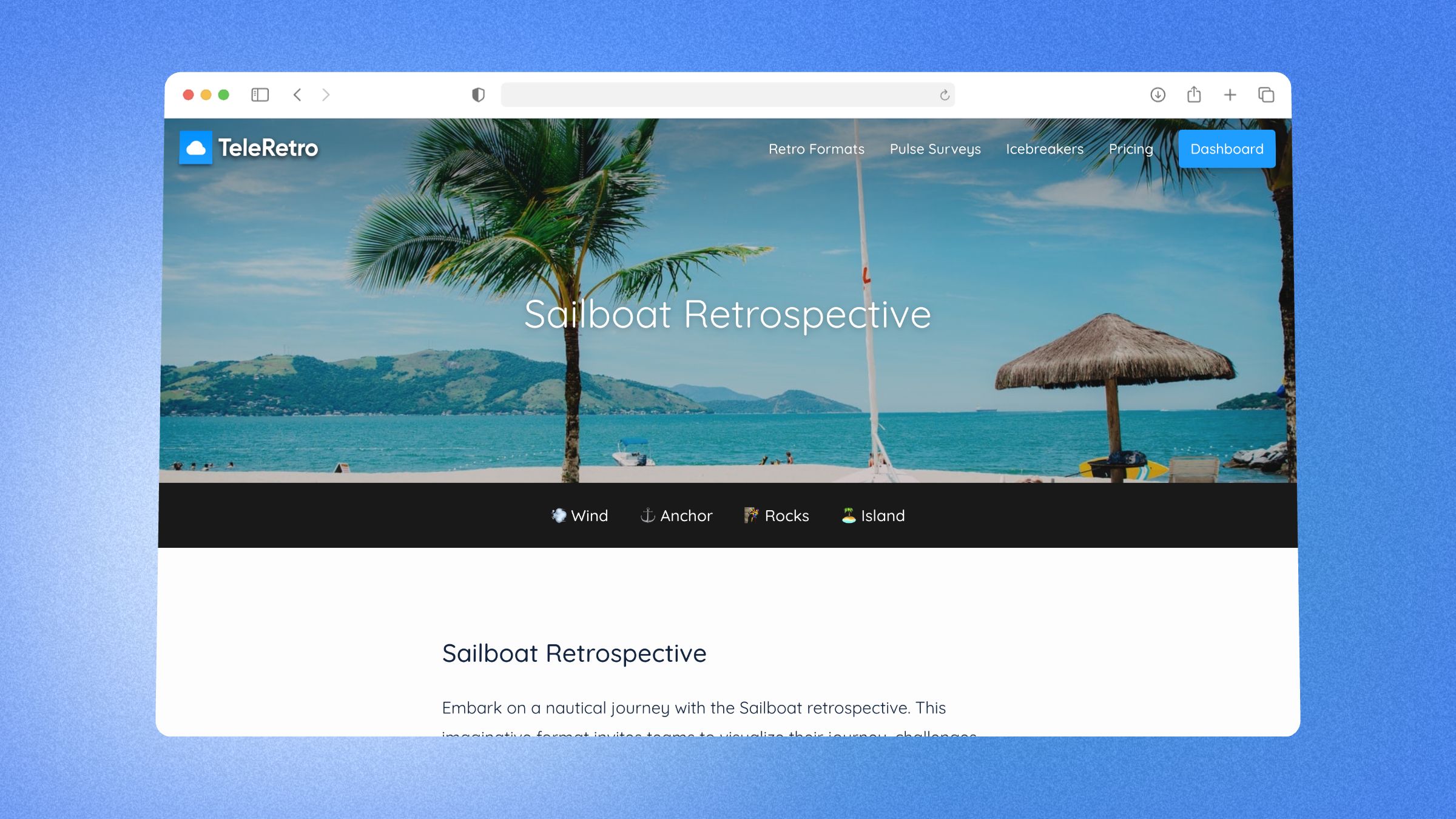 Sailboat - retrospetive template