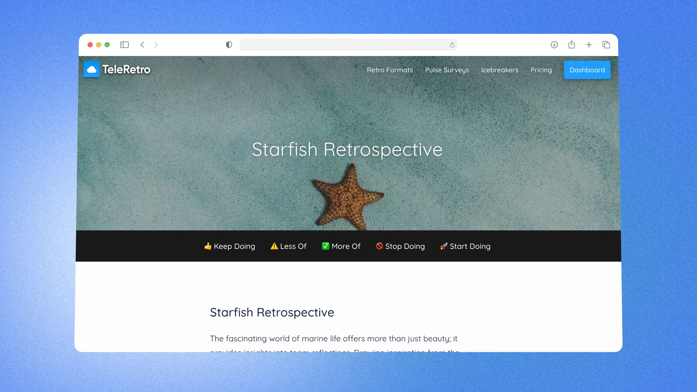 Starfish - แม่แบบ retrospective