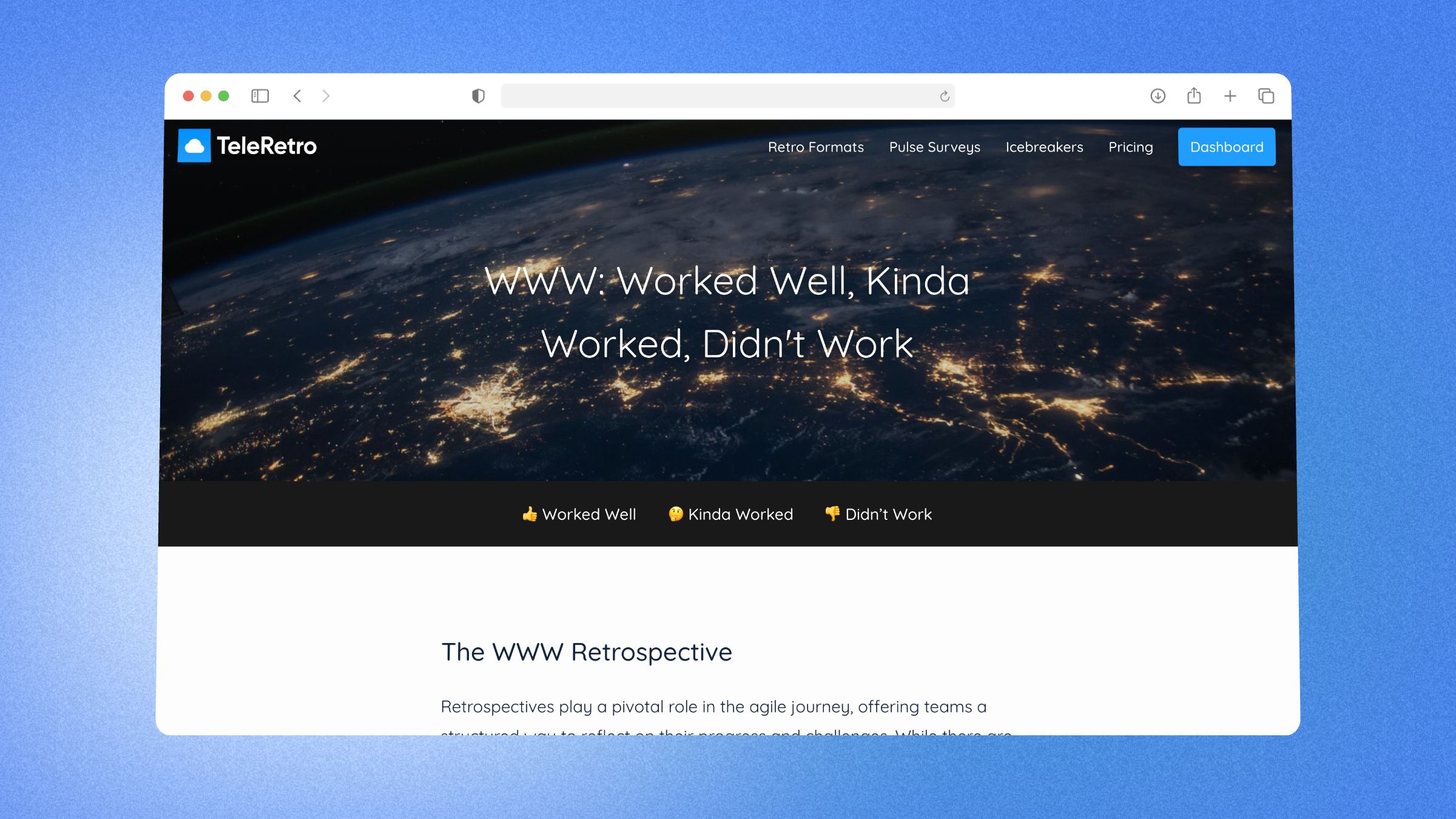 WWW - retrospetive template